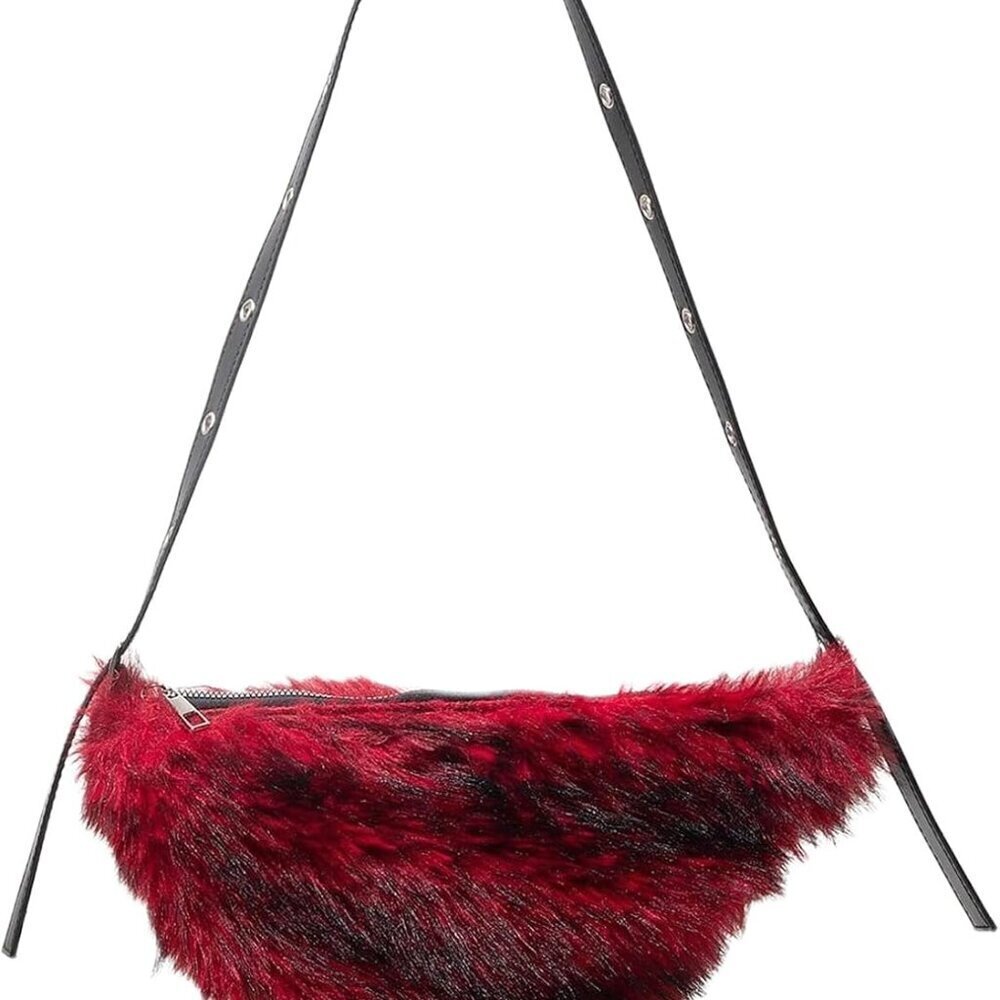 Women's Faux Fur Shoulder Bag Teddy Plush Tote Top Handle Y2K Purse